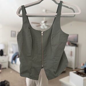 Abercrombie Olive Green Women's Top with Zipper